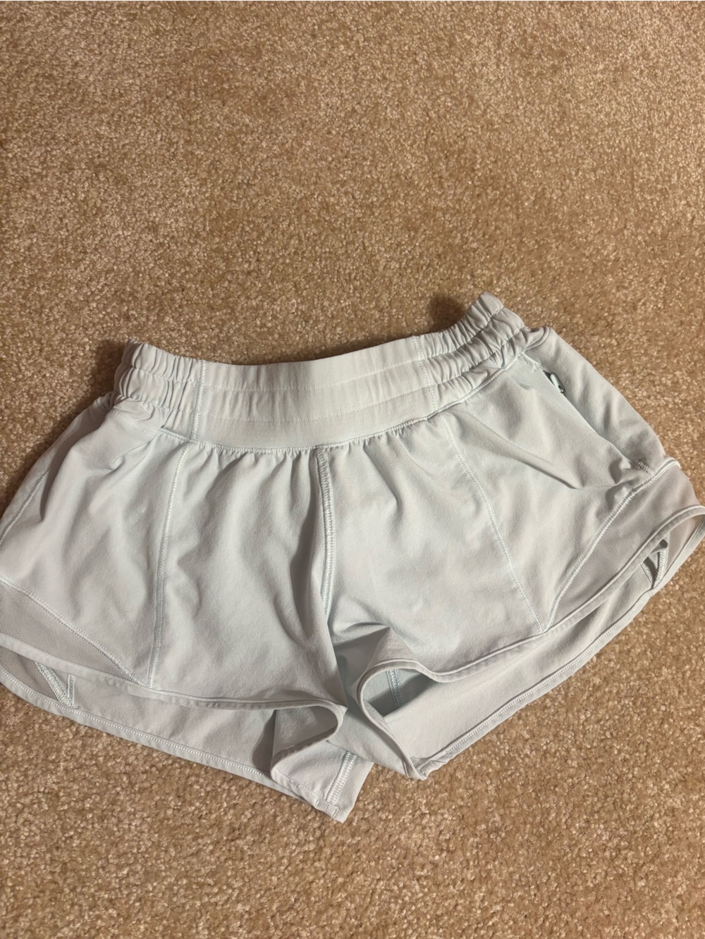 lululemon light teal hotty hot shorts 2.5 length